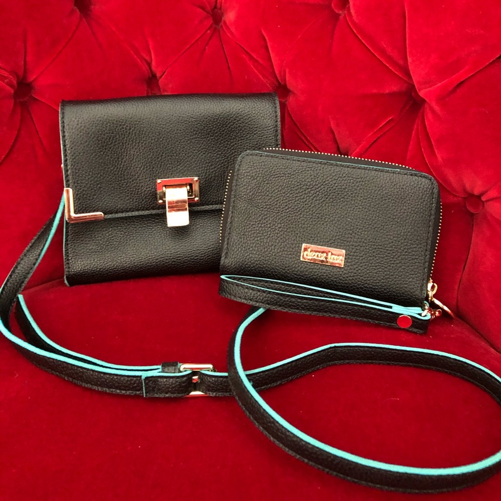 Deux Lux Shoulder Bag and Wristlet Set